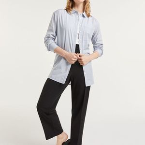 Reitmans: Striped Long Sleeve Button Down Poplin Tunic